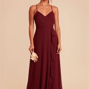 Birdy Grey Burgundy Maxi Dress with Spaghetti Straps